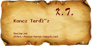 Koncz Teréz névjegykártya
